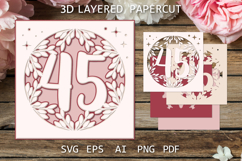 Greeting Card SVG, 45 Anniversary paper cutting template Product Image 1