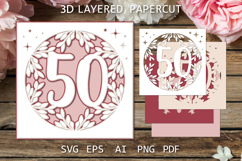 Greeting Card SVG, 50 Anniversary paper cutting template Product Image 1