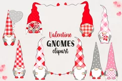 Cute Valentine's day gnomes clipart, PNG. Product Image 1