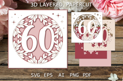 Greeting Card SVG, 60 Anniversary paper cutting template Product Image 1