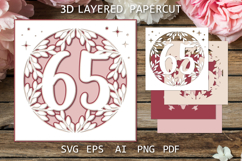 Greeting Card SVG, 65 Anniversary paper cutting template Product Image 1