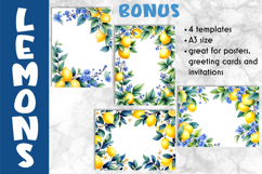 Watercolour Lemon Clipart Bundle, Vibrant Lemons PNG Product Image 3