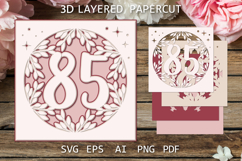 Greeting Card SVG, 85 Anniversary paper cutting template Product Image 1