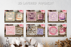Birthday cards Bundle, Paper cut greeting cards Birthday SVG Product Image 4