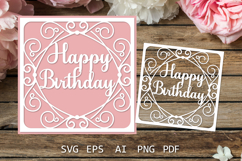 Greeting cards Happy Birthday card, Birthday Svg paper cut Product Image 1