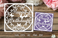 Greeting cards Happy Birthday card, Birthday Svg paper cut Product Image 1
