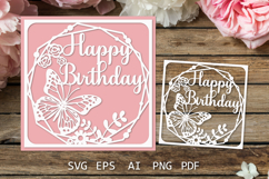 Greeting cards Happy Birthday card, Birthday Svg paper cut Product Image 1