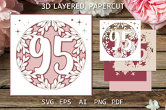 Greeting Card SVG, 95 Anniversary paper cutting template Product Image 1