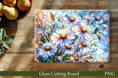 Glass Cutting Board Design | Pearl Daisies Product Image 1