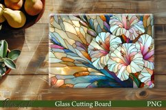 Floral Glass Cutting Board Design | Colorful PNG Product Image 1