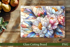 Glass Cutting Board Design | Pearl | Peonies Product Image 1