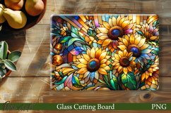 Glass Cutting Board Design | Pearl | Sunflowers Meadow Product Image 1