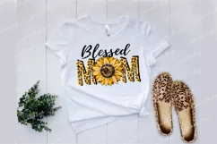 Blessed mom sunflower leopard print png, Mothers day clipart Product Image 2
