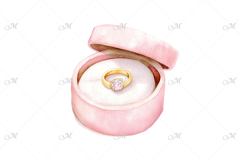 Watercolor Clipart of a Gold Ring Product Image 1