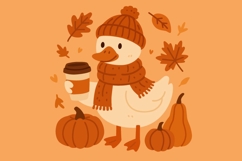 Cute Autumn Goose clipart Product Image 1