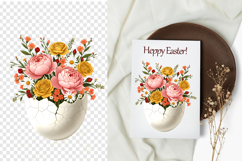 Easter Floral Clipart Watercolor Spring Flowers in Eggshells Product Image 4