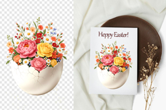 Easter Floral Clipart Watercolor Spring Flowers in Eggshells Product Image 5