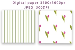 Floral Patterns, Floral Digital Paper Product Image 2