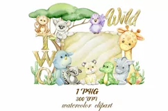 Two Wild PNG, Safari jungle sublimation PNG file, 2nd Second Product Image 1