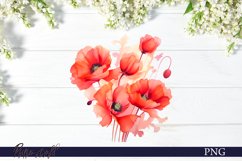 Red Poppies Sublimation | Floral Design PNG Product Image 1