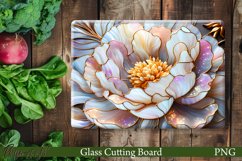 Floral Glass Cutting Board Design | Pink Peony Product Image 1