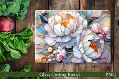 Floral Glass Cutting Board Design | Pink Peonies Product Image 1