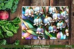 Floral Glass Cutting Board Design | lily of the valley Product Image 1