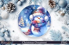 Christmas Ornament | Snowman and Magical Night PNG Product Image 1