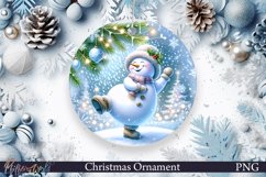Christmas Ornament Design | Dancing Snowman PNG Product Image 1