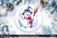 Christmas Ornament | Snowman witt a broom Product Image 1
