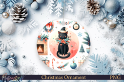 Christmas Ornament | Winter | Holiday black cat Product Image 1