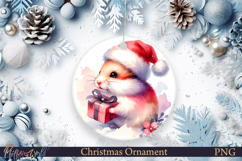 Christmas Ornament | Winter | Holiday hamster with gift Product Image 1