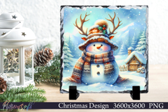 Christmas Design | Winter Slate | Snowman | Deer antlers Product Image 1