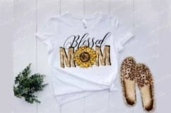 Blessed mom sunflower leopard print png, Mothers day design Product Image 2