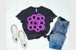 Purple Sunflower leopard patches png Cheetah background Product Image 2