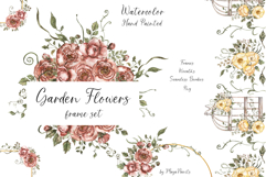 Watercolor Garden Flowers Frames Set Product Image 1