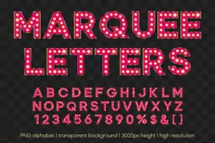 Pink marquee letter with bulb light PNG movie retro alphabet Product Image 7