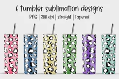 Leopard tumbler wrap 20 oz skinny tumbler sublimation design Product Image 1