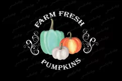 Farm fresh pumpkins png Watercolor Sublimation clipart Product Image 1