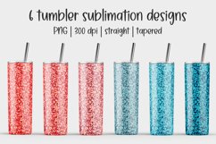 Red Blue Glitter 20 oz skinny tumbler sublimation design png Product Image 1