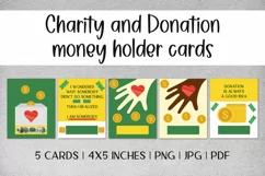 Charity money holder Donation cards template Money card PNG Product Image 1