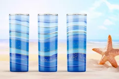 Sea vibes Tumbler Wraps Sublimation. 20 oz, PNG. Product Image 3