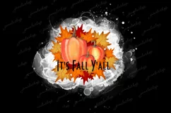 It's fall y'all PNG clipart Pumpkins maple leafs sublimation Product Image 1