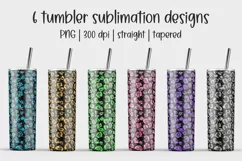 Leopard sublimation tumbler Black tumbler glitter PNG design Product Image 1