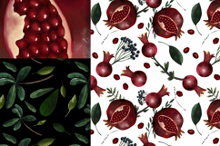 Hand Painted Pomegranate Seamless Pattern Collection Product Image 3