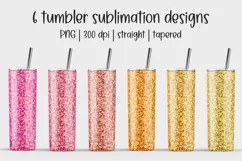Pink Gold Glitter 20 oz skinny tumbler sublimation png Product Image 1