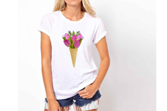 Flowers in a waffle cone Sublimation PNG Product Image 2