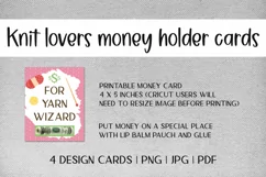 Knitting lover money holder gift card Yarn PNGs money card Product Image 2