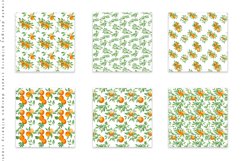 Orange Seamless Patterns, Greenery Citrus Product Image 2