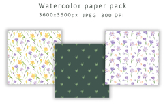 Digital Paper Watercolor Spring Flower Product Image 2